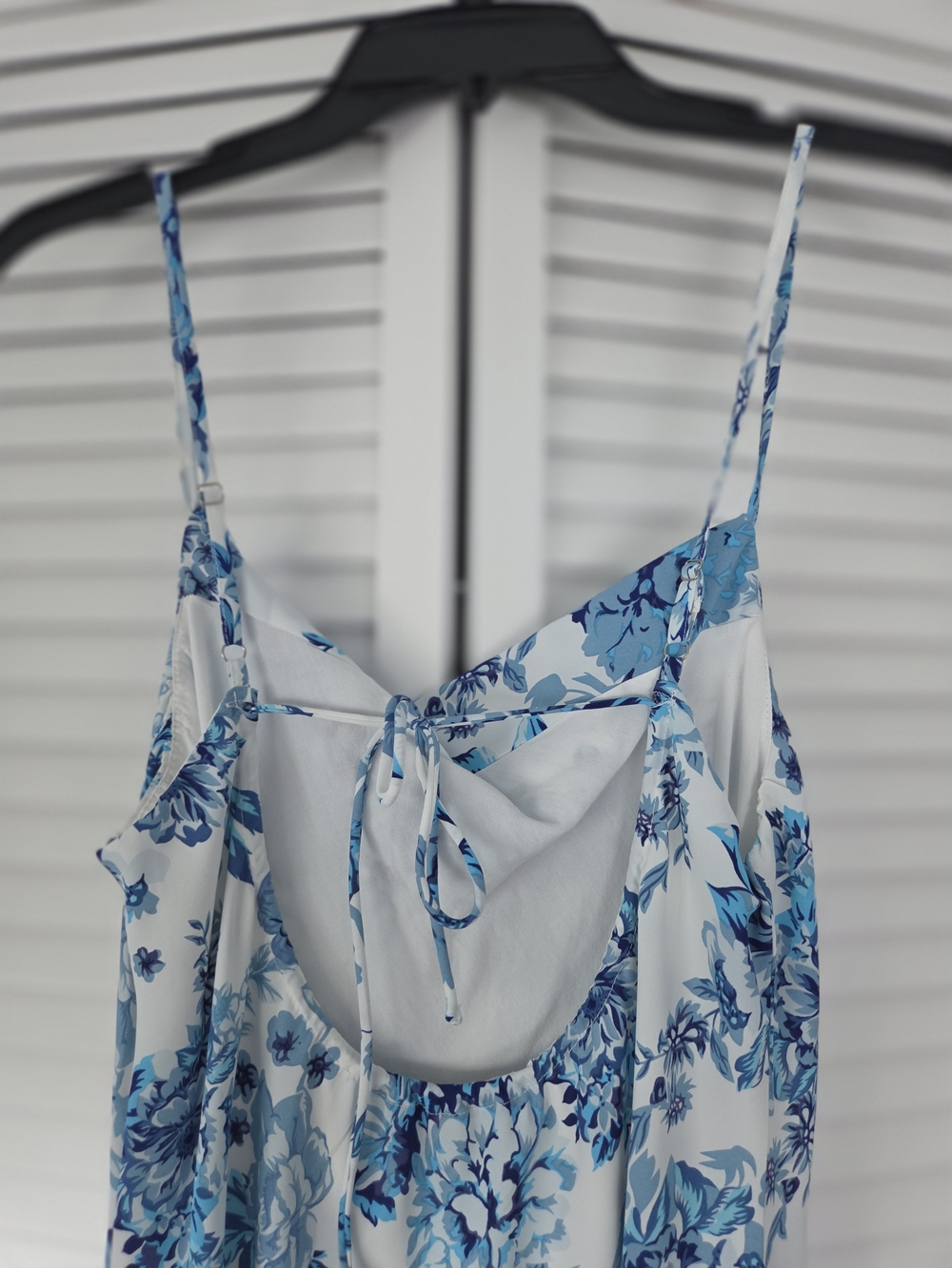 Petal & Pup Yelena Blue and White Floral Slip Midi Dress - Picture 11 of 12